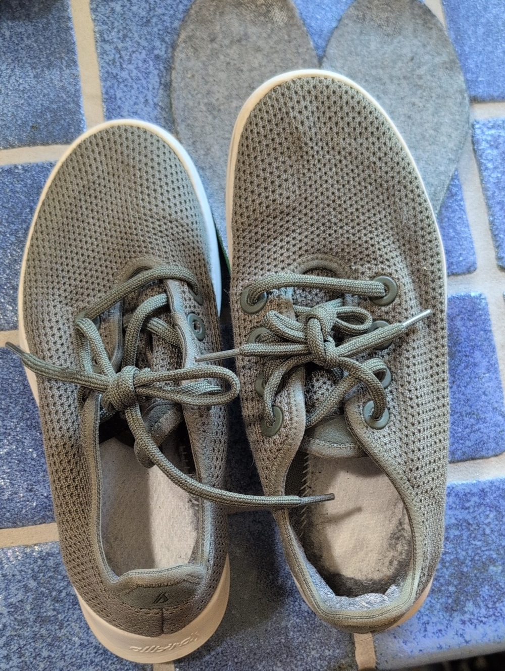 Women's Olive Green Knit Lace-Up Sneakers